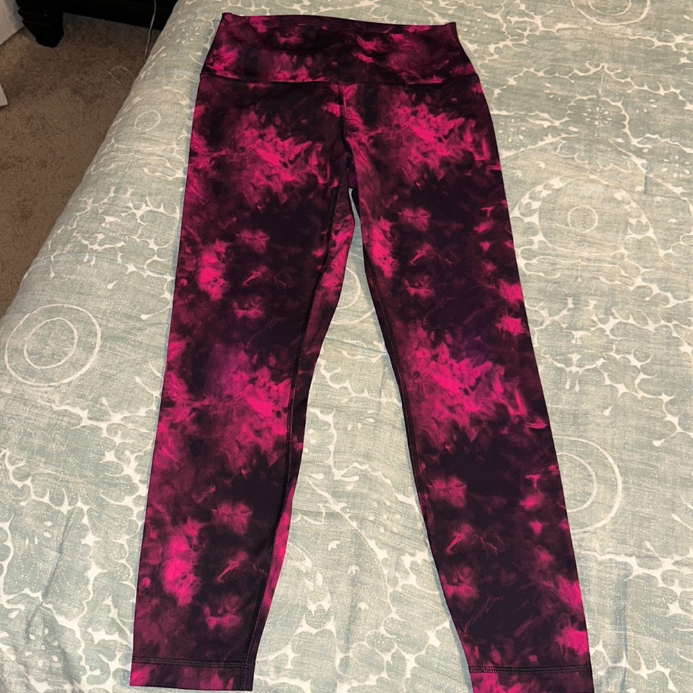 Pink and black workout leggings